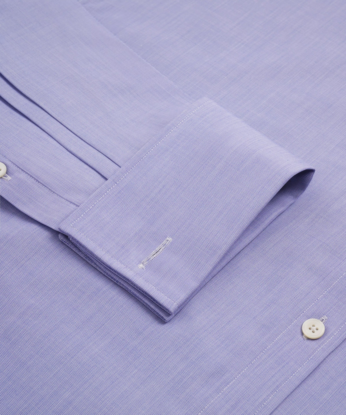 Blue Slim Fit Double Cuff End on End Formal Shirt