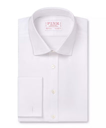 White Tailored Fit Double Cuff Royal Twill Formal Shirt