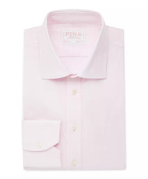 Pink Athletic Fit Stretch Plain Poplin Formal Shirt