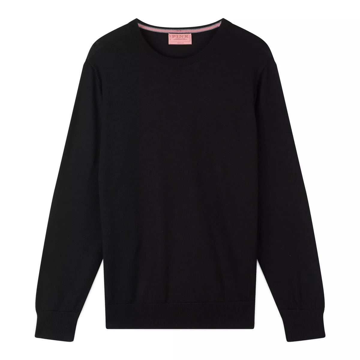 Black Merino Wool Crew Neck Sweater