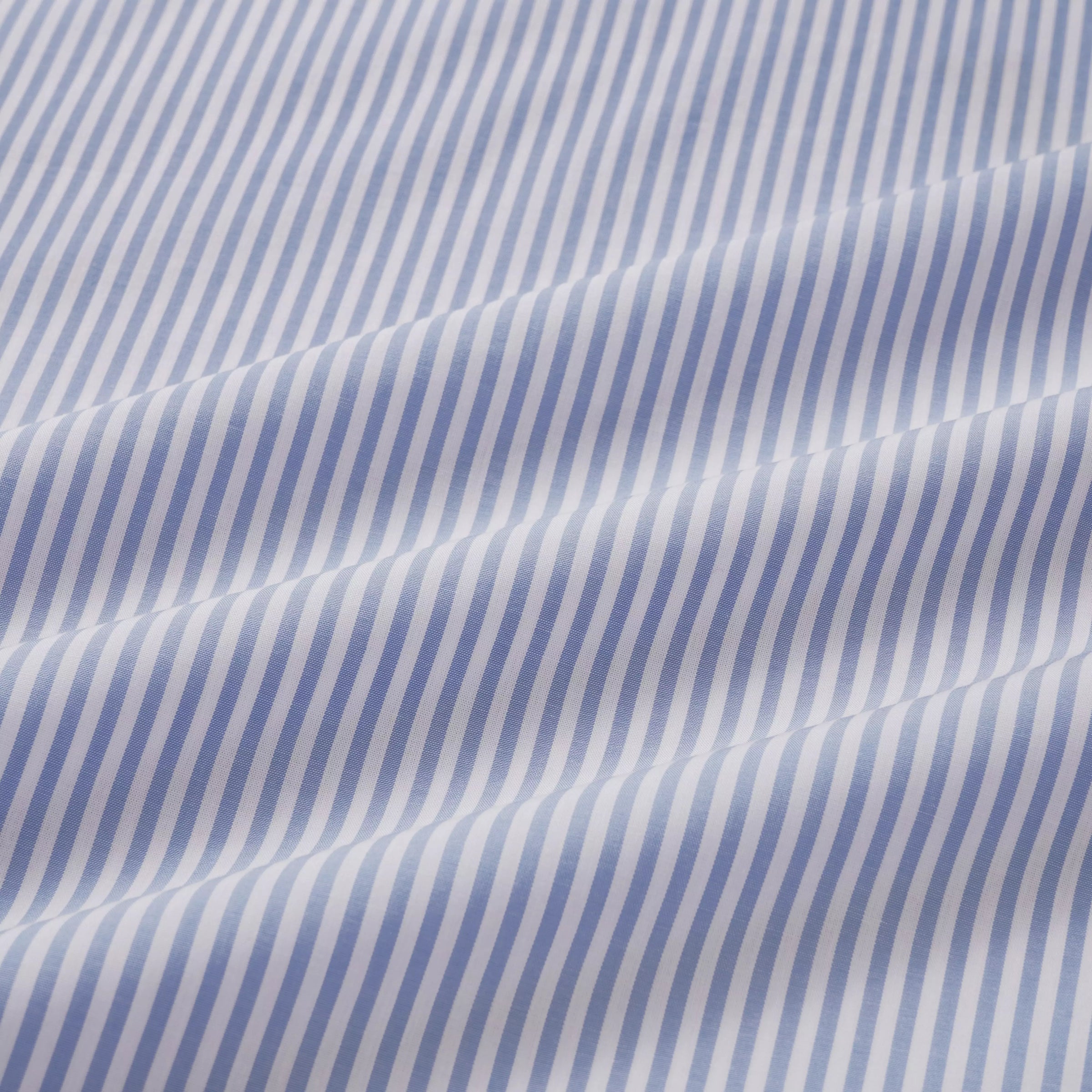 Blue & White Classic Fit Double Cuff Panama Stripe Formal Shirt